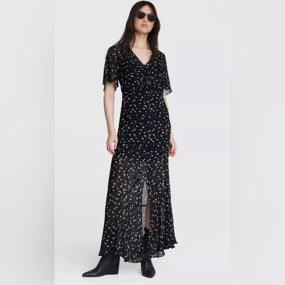 Rag & Bone Navy Sheer Floral Maxi Dress SHELL ONLY - size 4